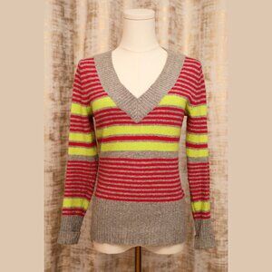 No Boundaries Striped V-Neck Sweater Size M/7-9